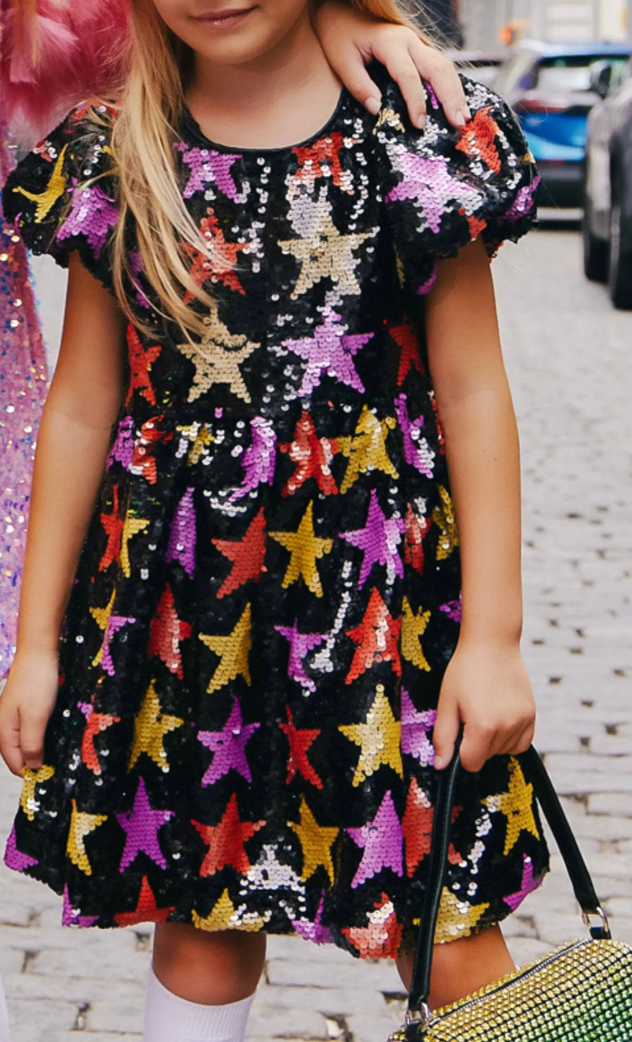 Black Sequin Winter Stars Dress