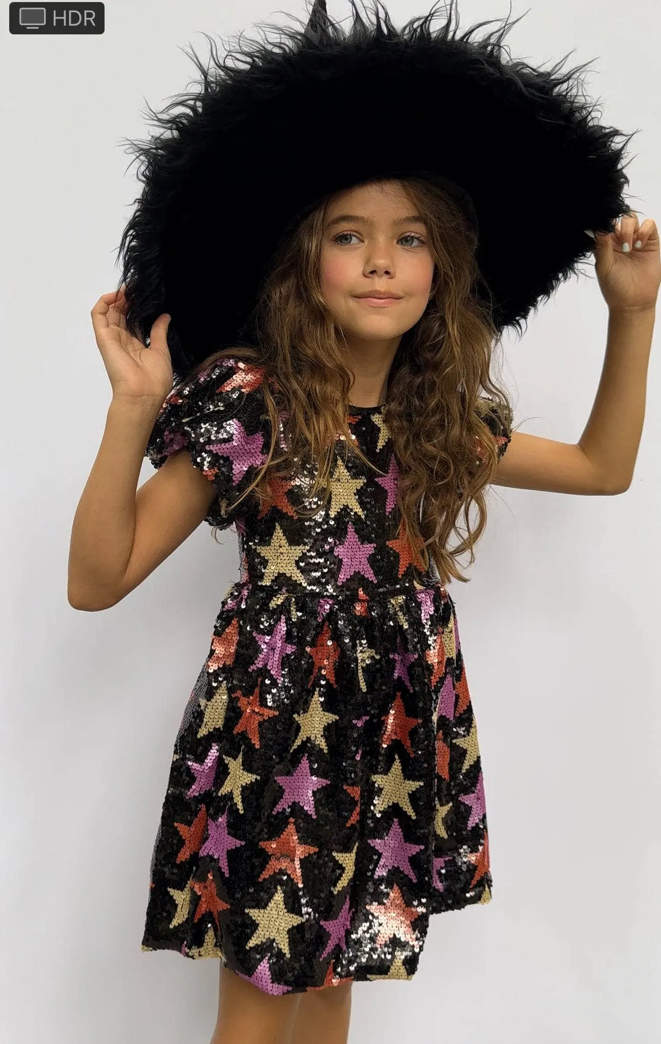 Black Sequin Winter Stars Dress