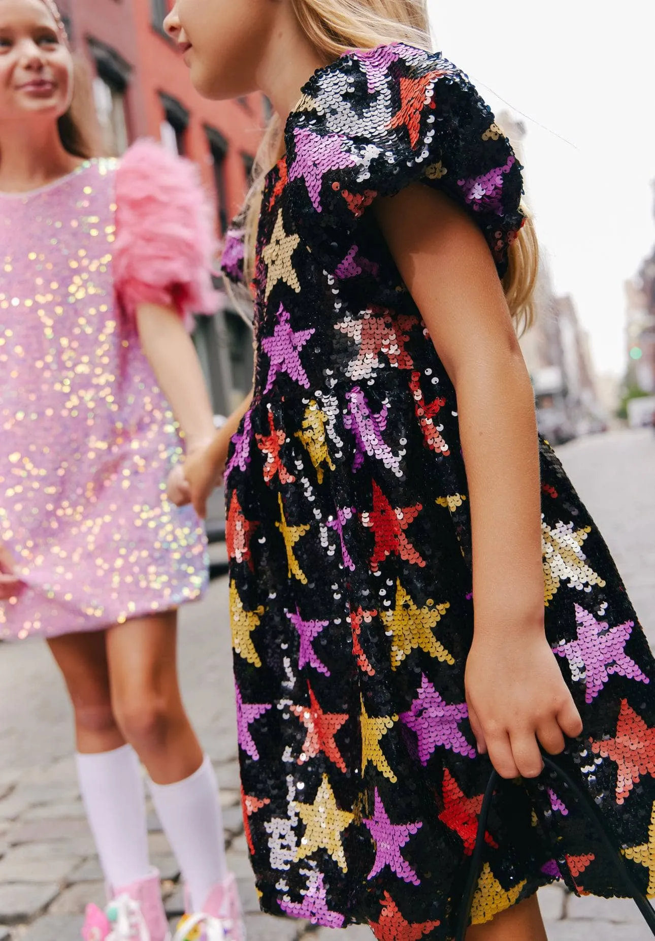 Black Sequin Winter Stars Dress