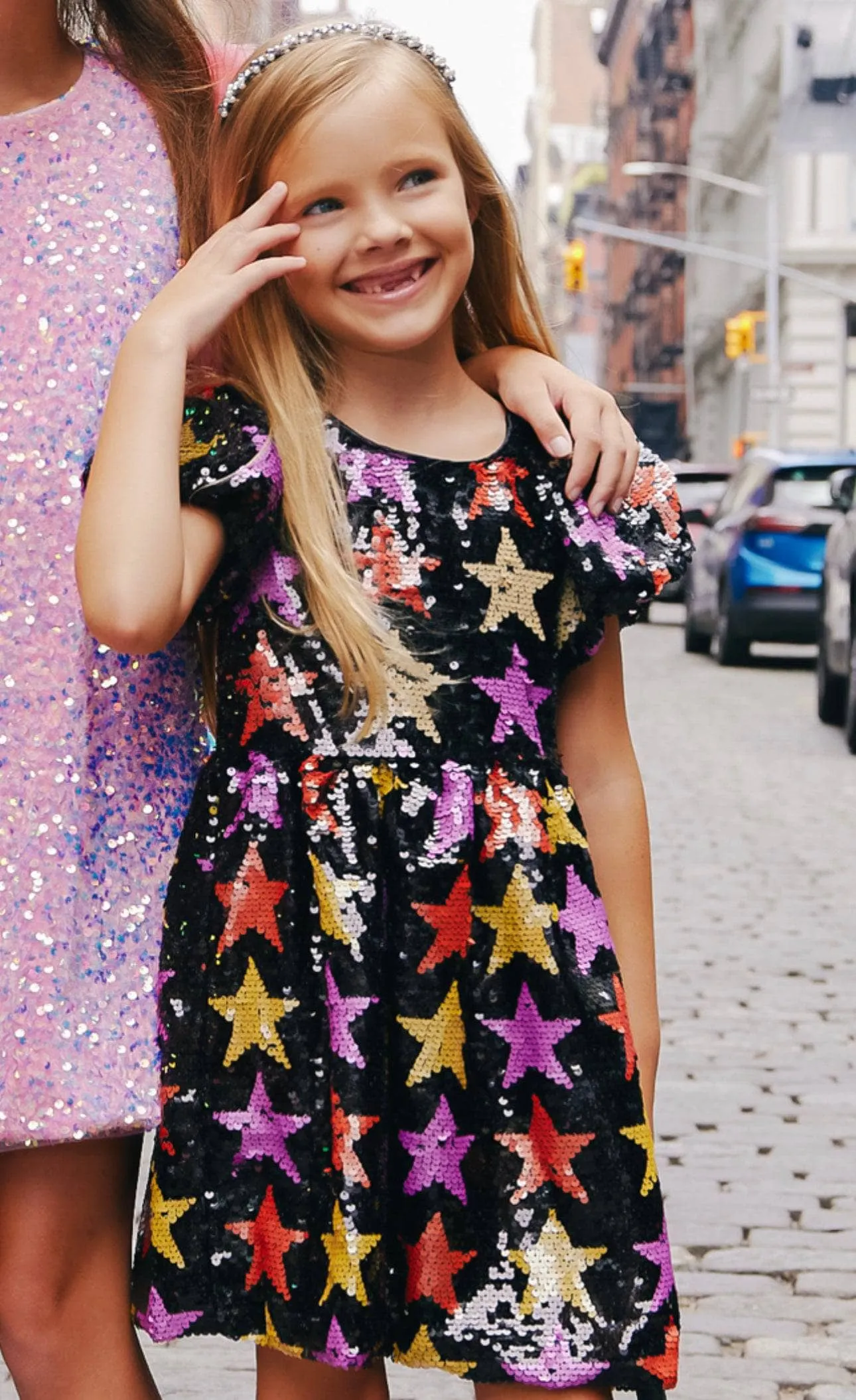 Black Sequin Winter Stars Dress