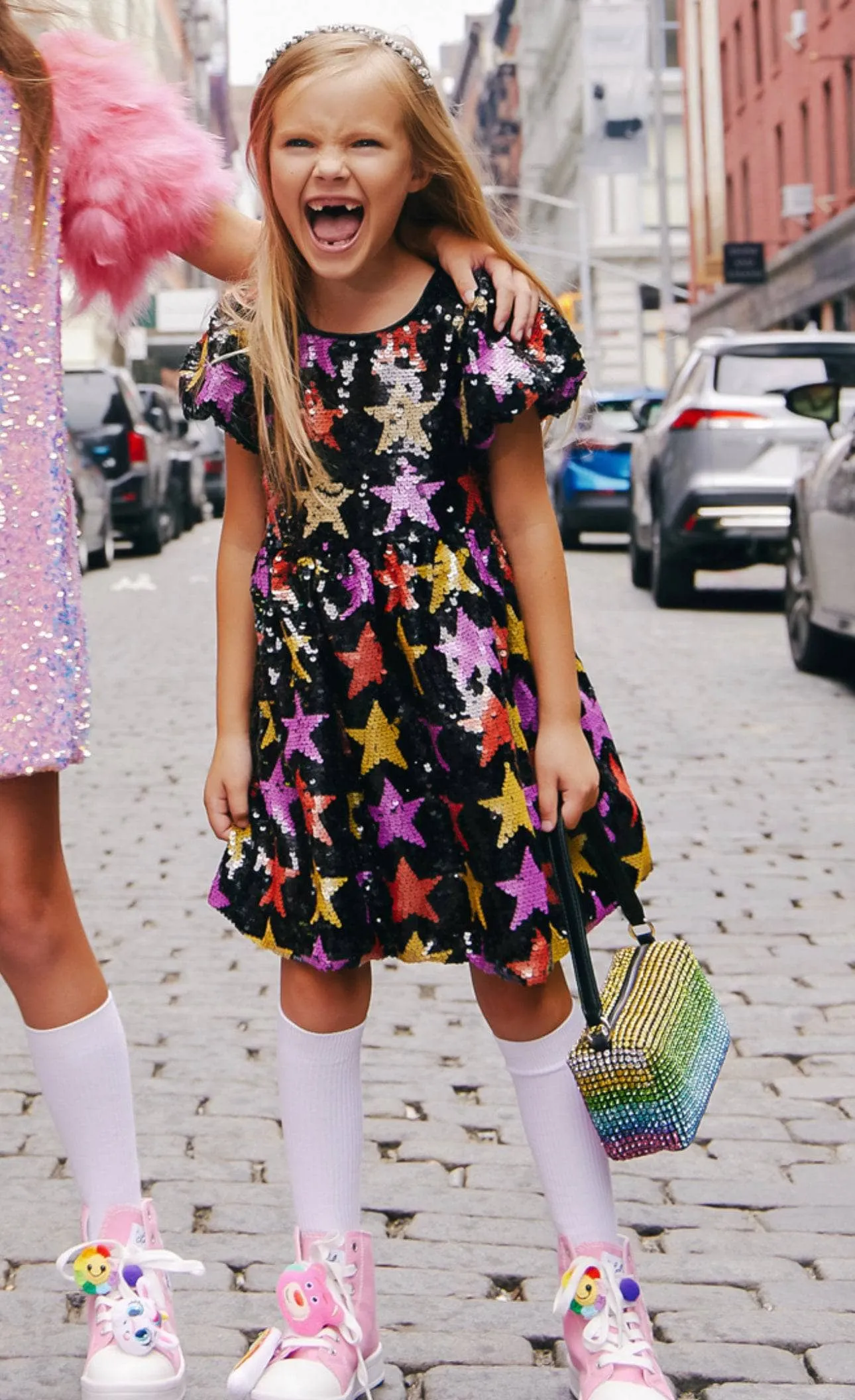 Black Sequin Winter Stars Dress