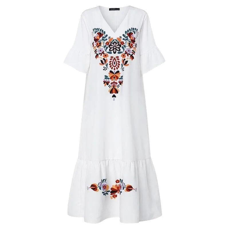 Bohemian Print Summer Dress For Women, Boho Maxi Dress