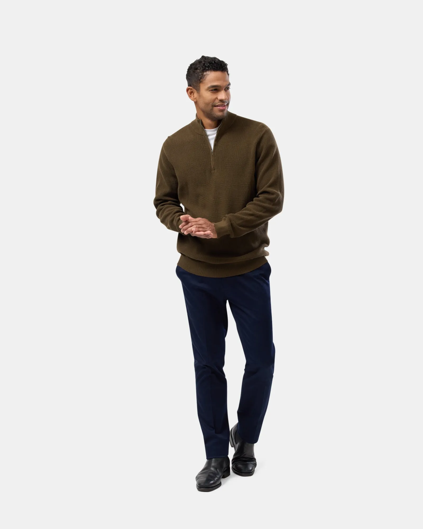 Brooksfield Half Zip Cardigan