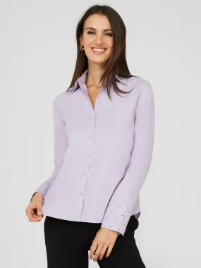 Button-Front Blouse With Stud Details