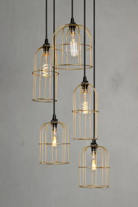 Cage Light Chandelier - 5 Drop