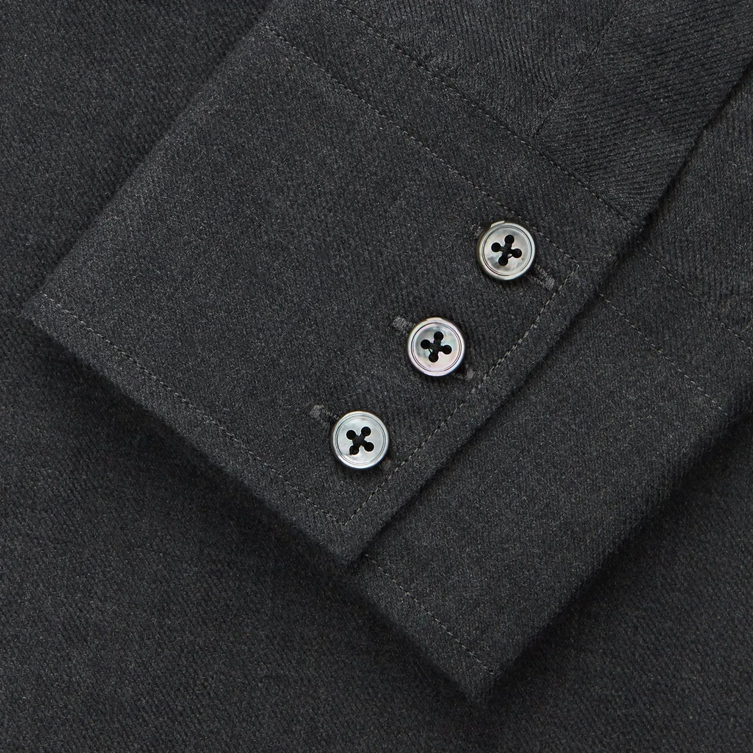 Charcoal Cotton and Wool Blend Regular Fit Mayfair Shirt