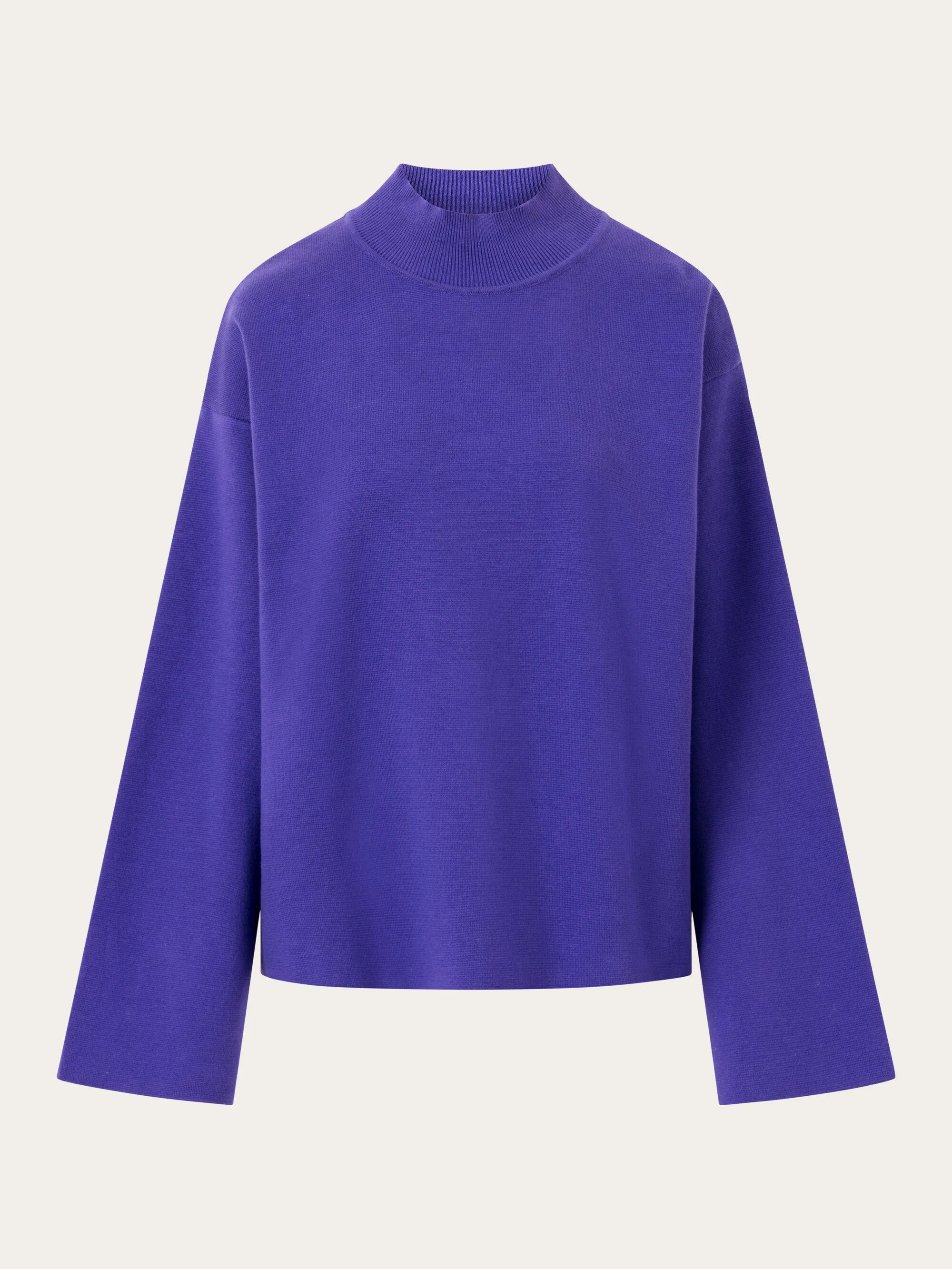 Cotton high neck knit - Deep Purple