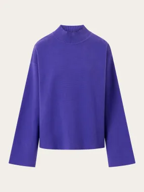 Cotton high neck knit - Deep Purple