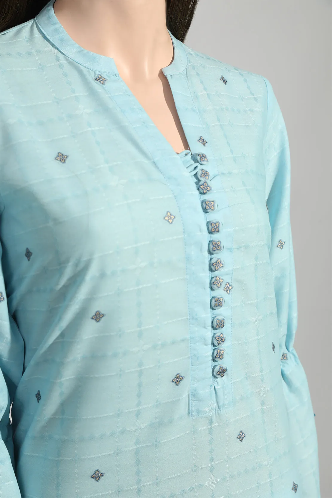 Cotton Jacquard Stitched 2 Piece (Shirt/Trouser)