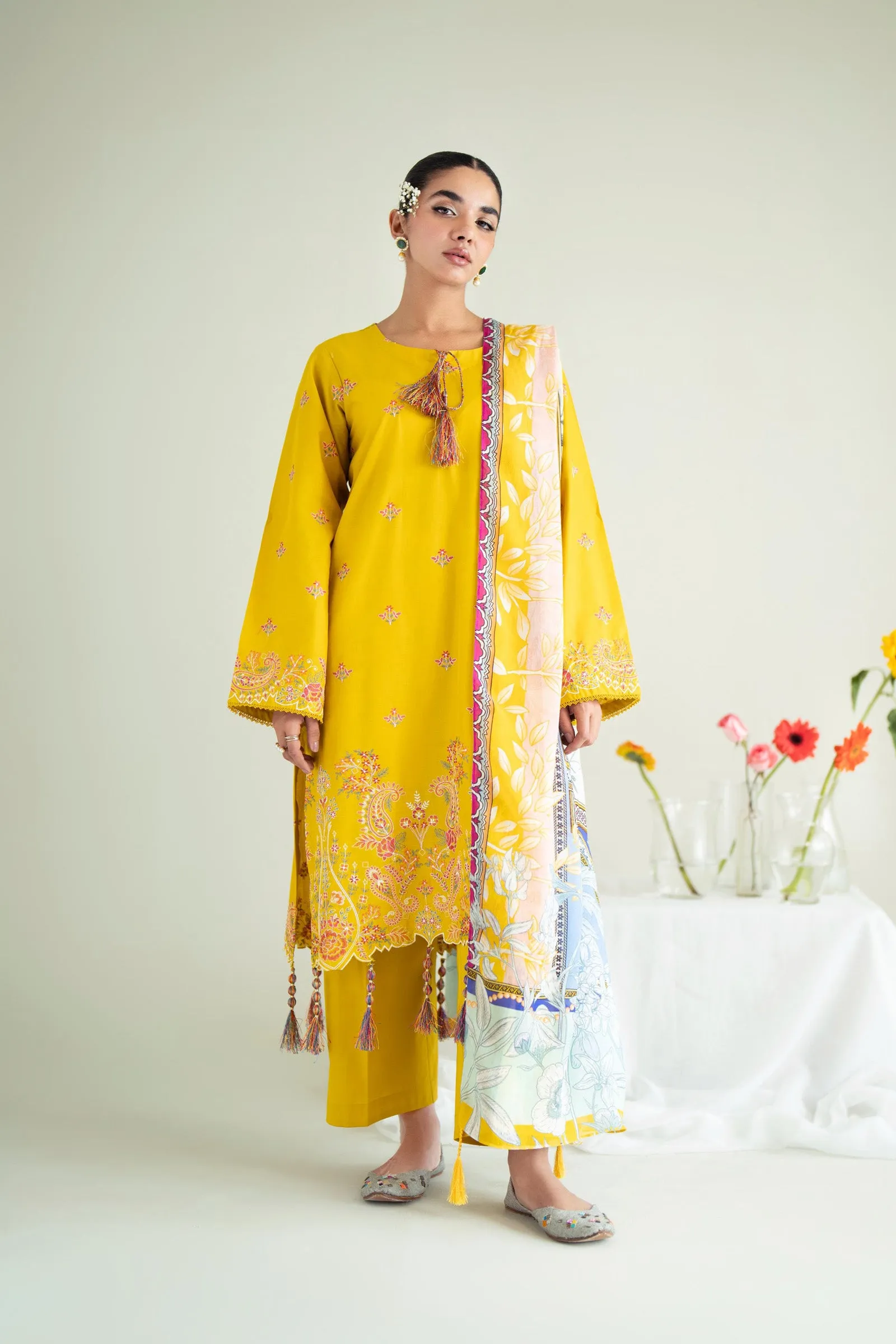 Cotton Lawn wider width Embroidery