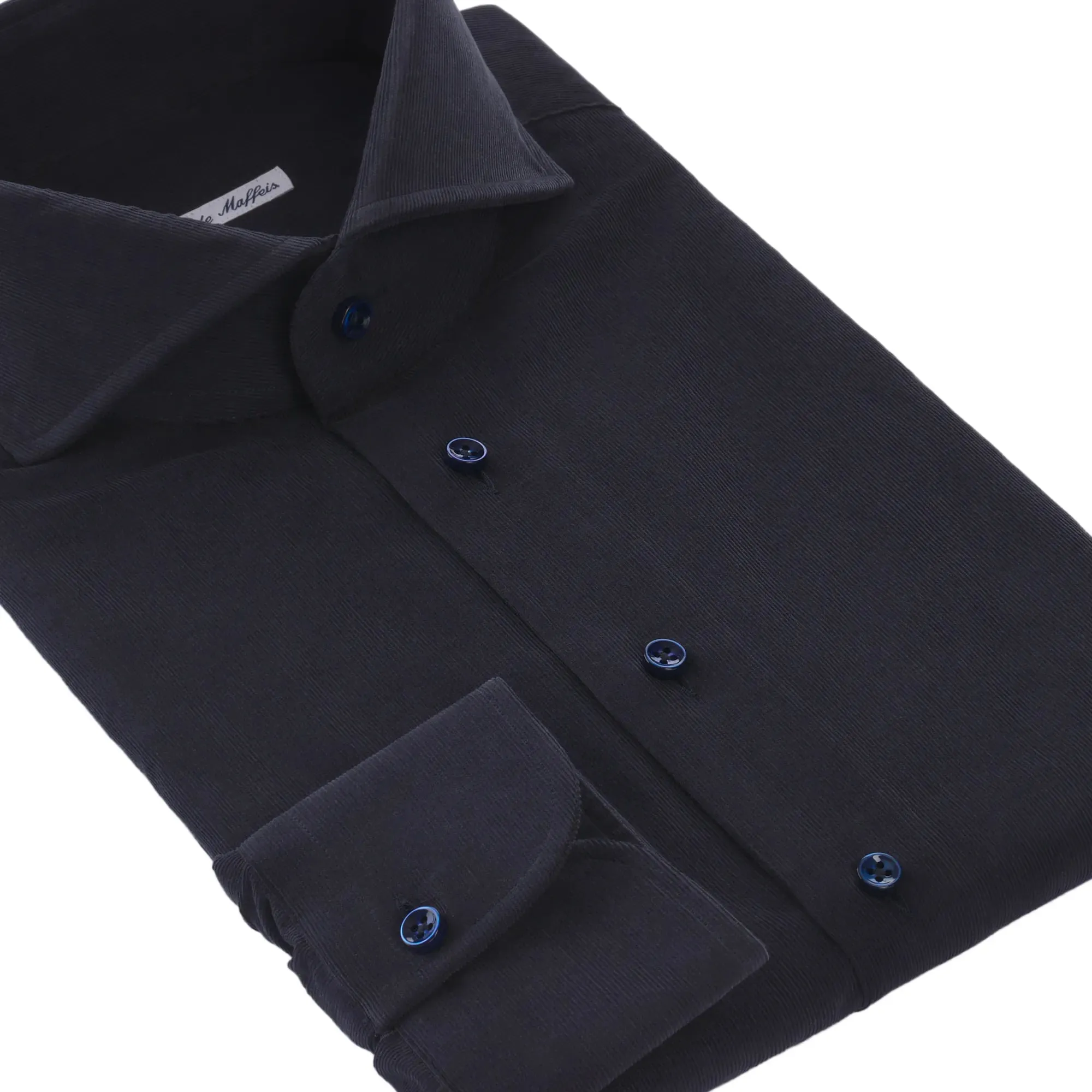 Cotton Velvet Shirt in Dark Blue