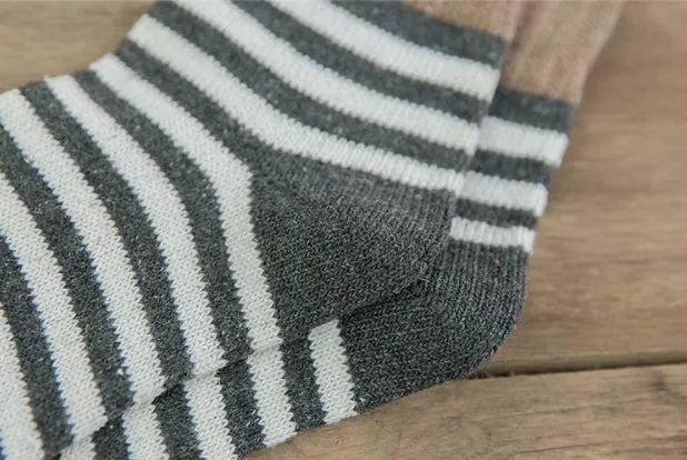 Crew Socks | Cotton | Grey Stripes