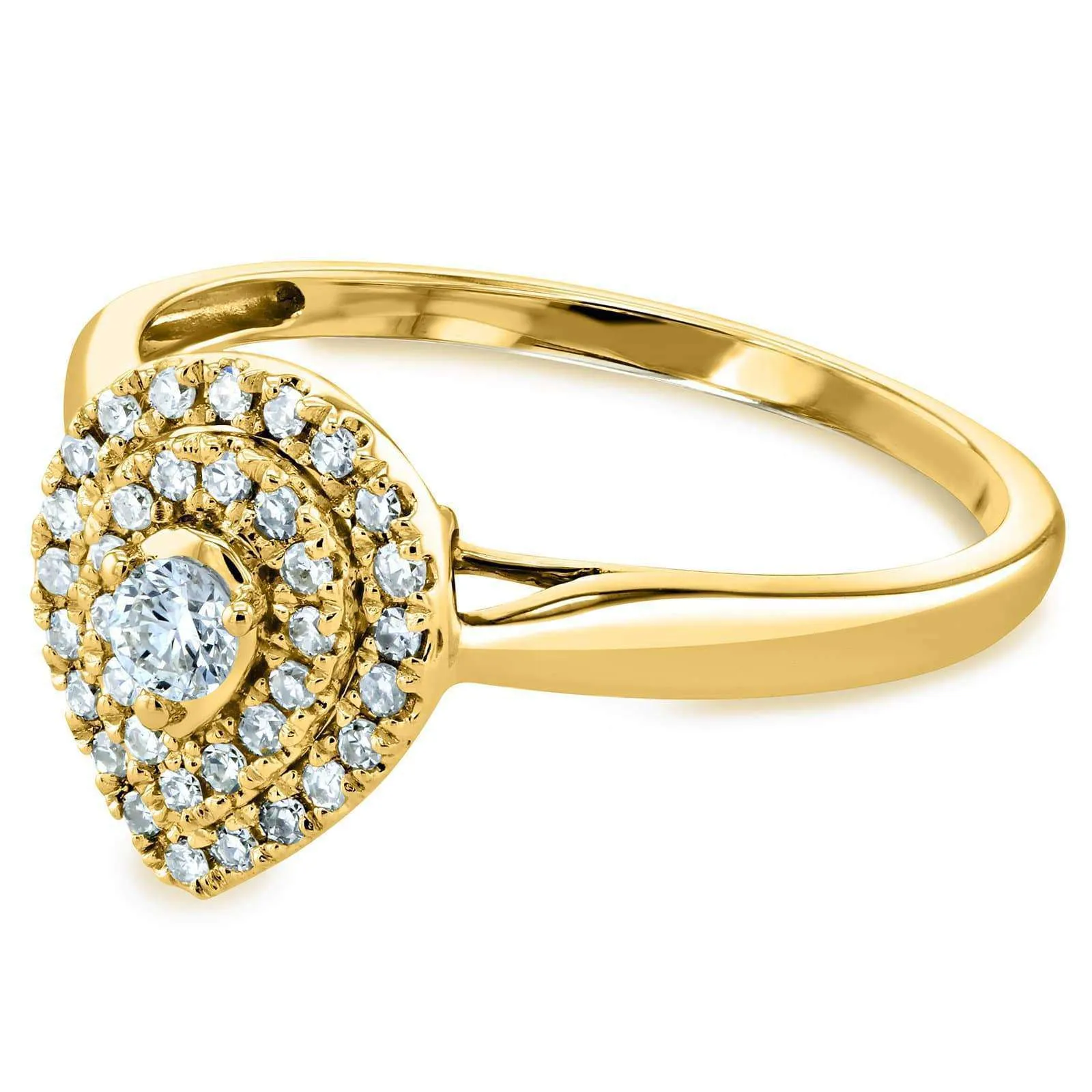 Diamond Pear Cluster - 14k Yellow