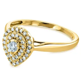 Diamond Pear Cluster - 14k Yellow