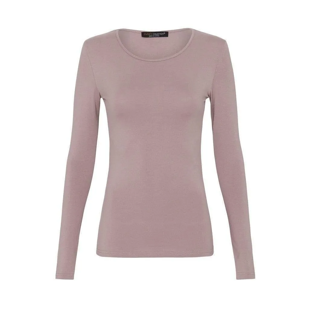 Dusty Purple Long Sleeve Cotton Body Top