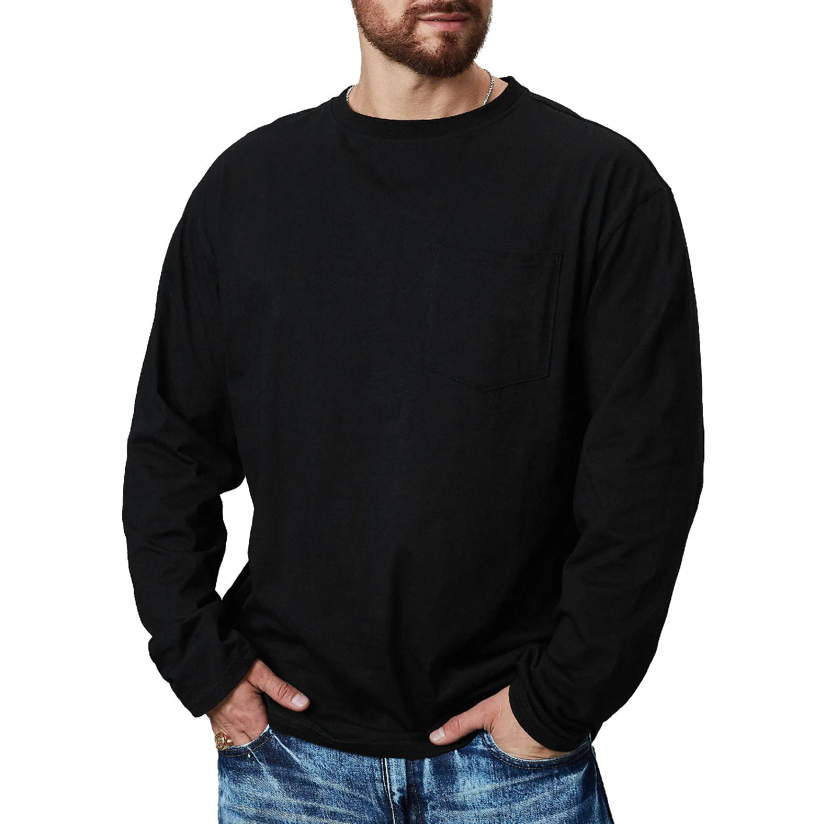 ESSENTIALS POCKET GRAPHIC LONG SLEEVE T-SHIRT