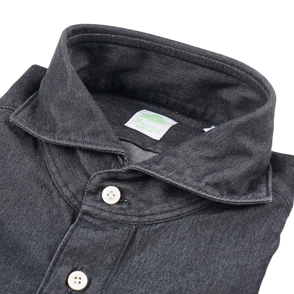 Finamore Rinsed Black Denim Shirt