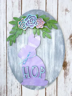 Floral Bunny Door Hanger Painted/DIY