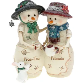 Fros-Tea Friends 4.5" Snowcouple Holding Teapot with Bunny