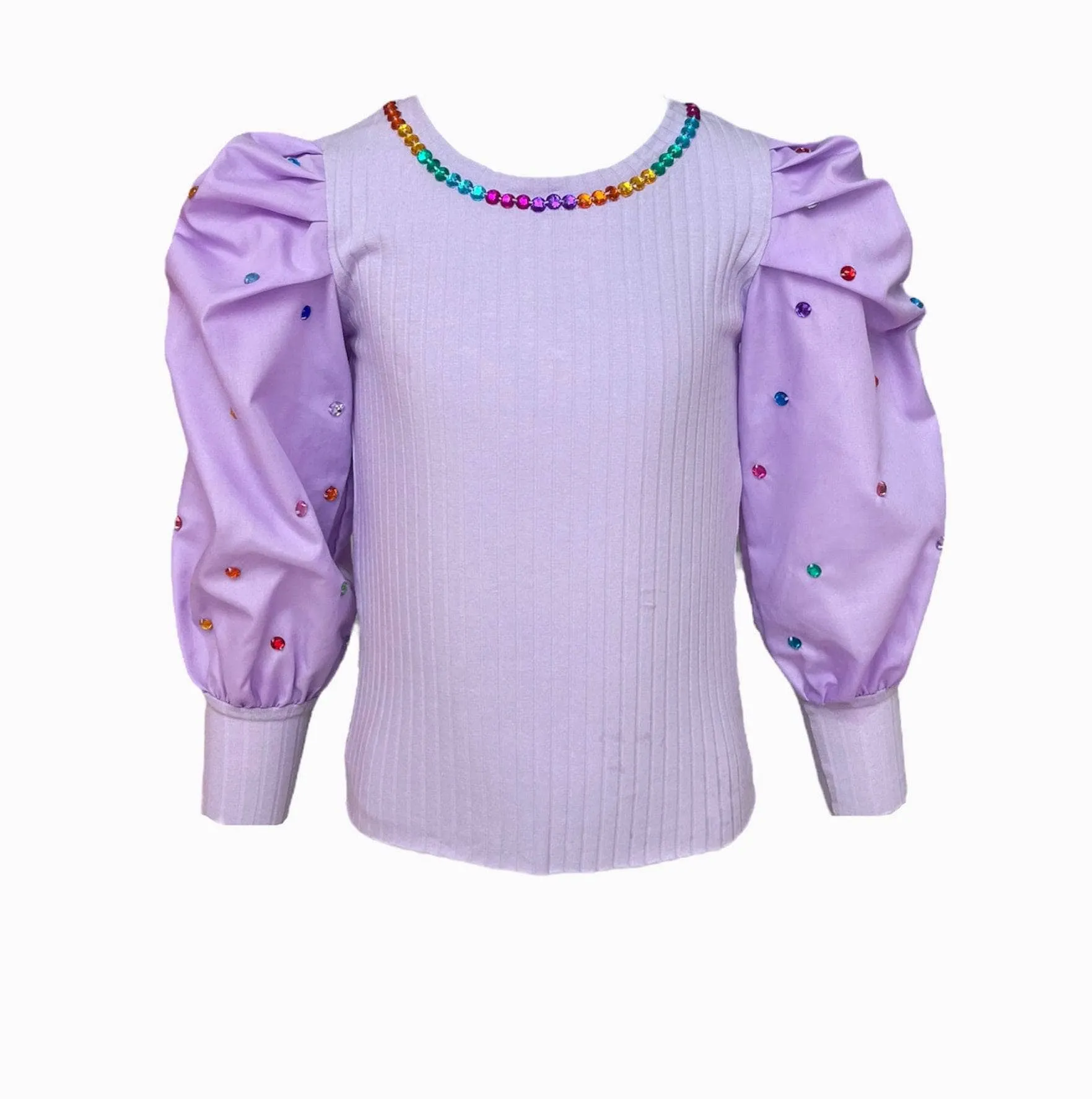 Gem Queen Puff Sleeve Blouse Lavender