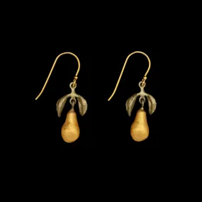 Golden Pear Earrings - Wire