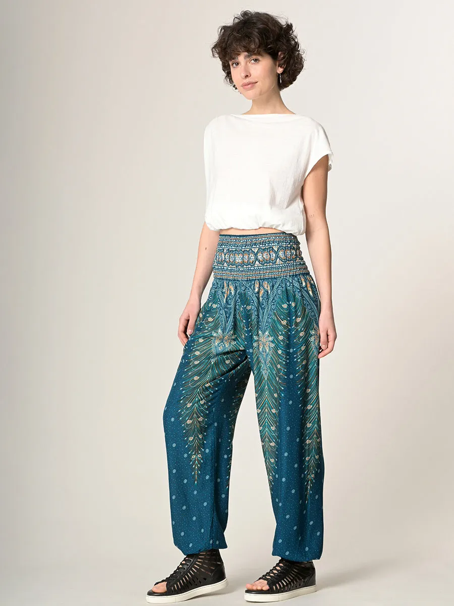 Harem Pants Original - Peacock High Crotch