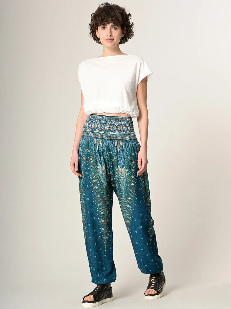 Harem Pants Original - Peacock High Crotch