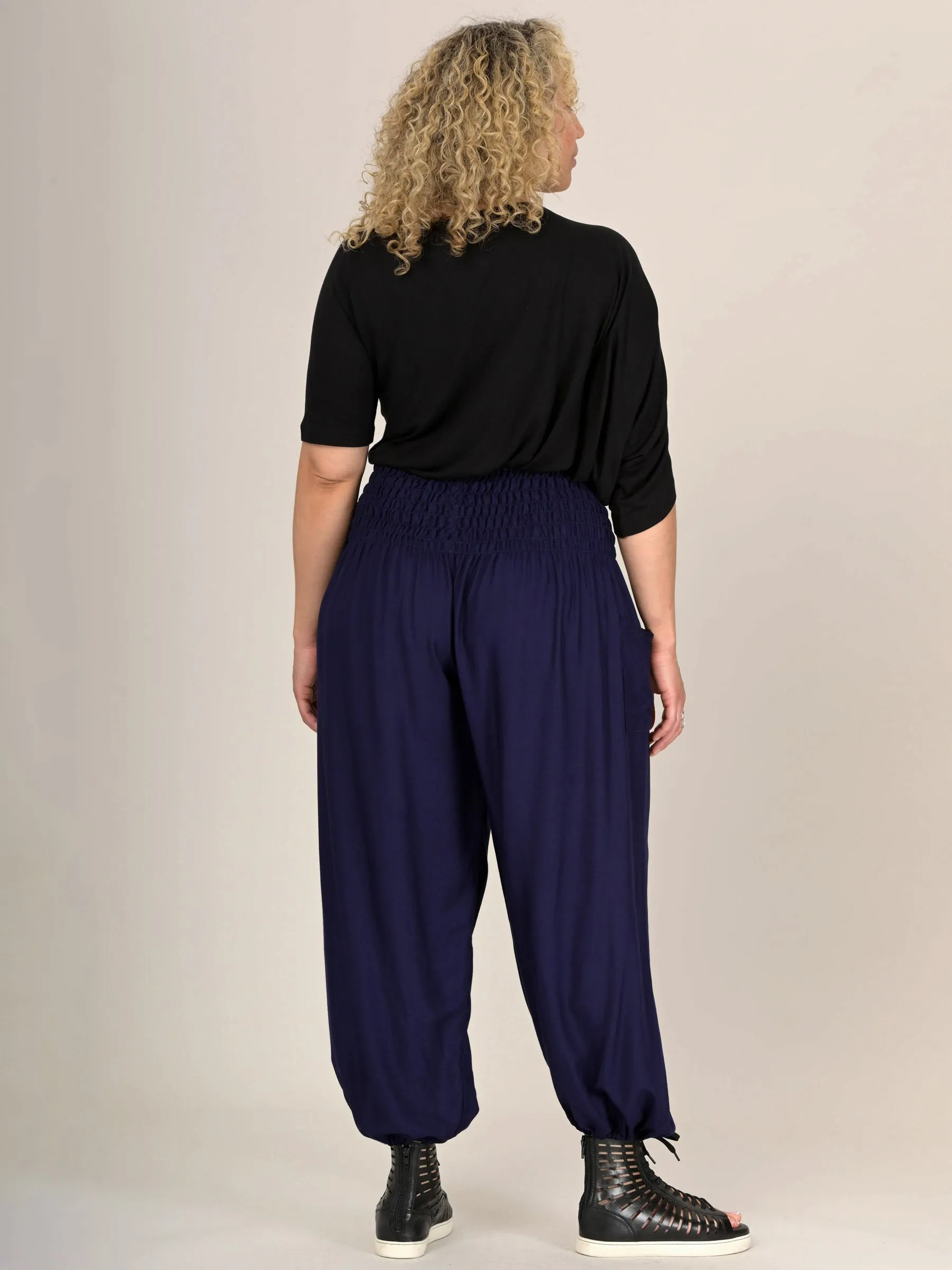 Harem Pants Original -  Plain Colour High Crotch - Superior Rayon Fabric