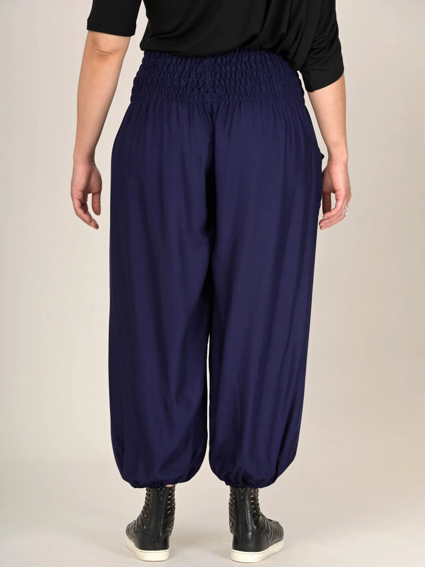 Harem Pants Original -  Plain Colour High Crotch - Superior Rayon Fabric