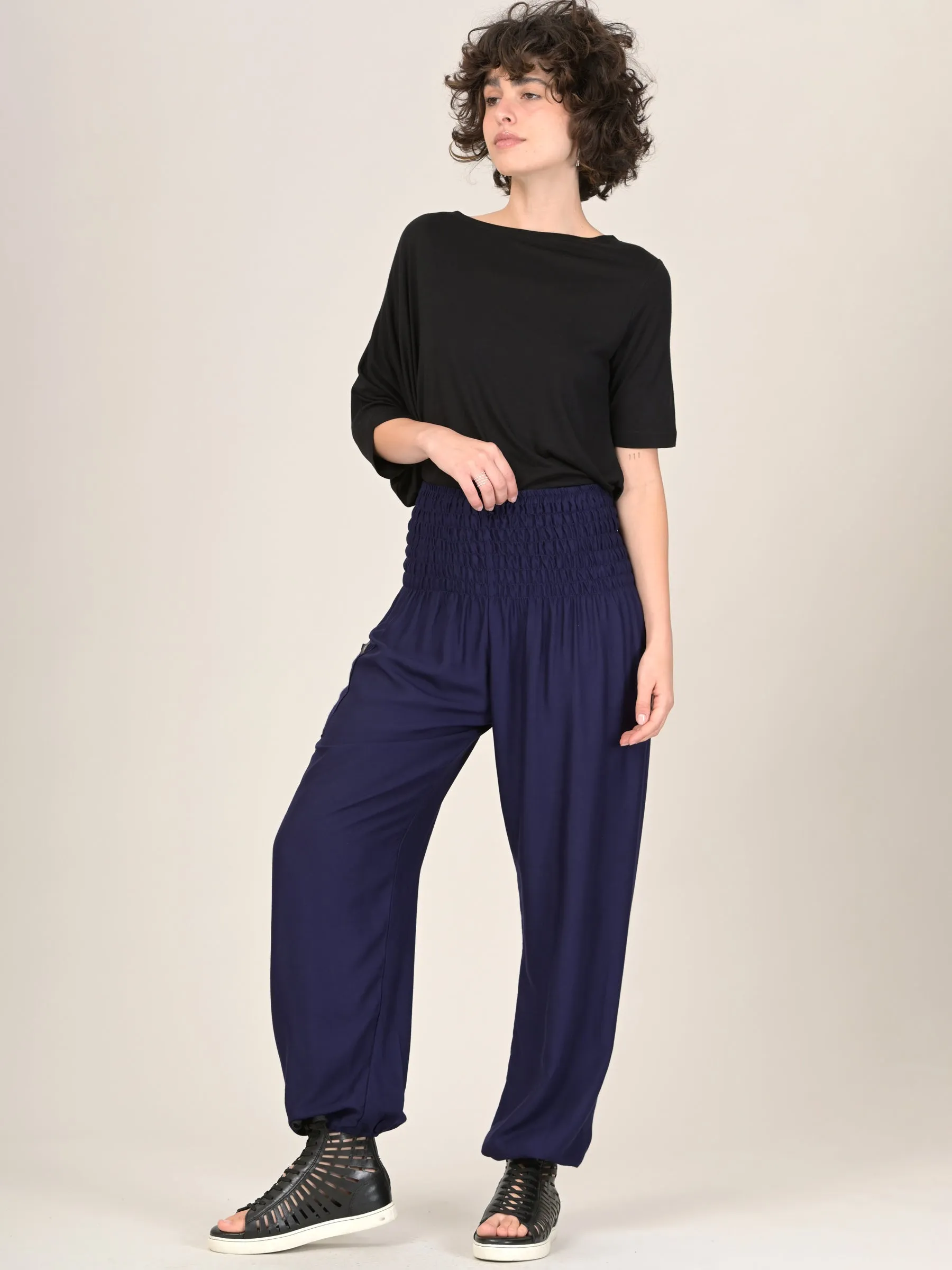 Harem Pants Original -  Plain Colour High Crotch - Superior Rayon Fabric