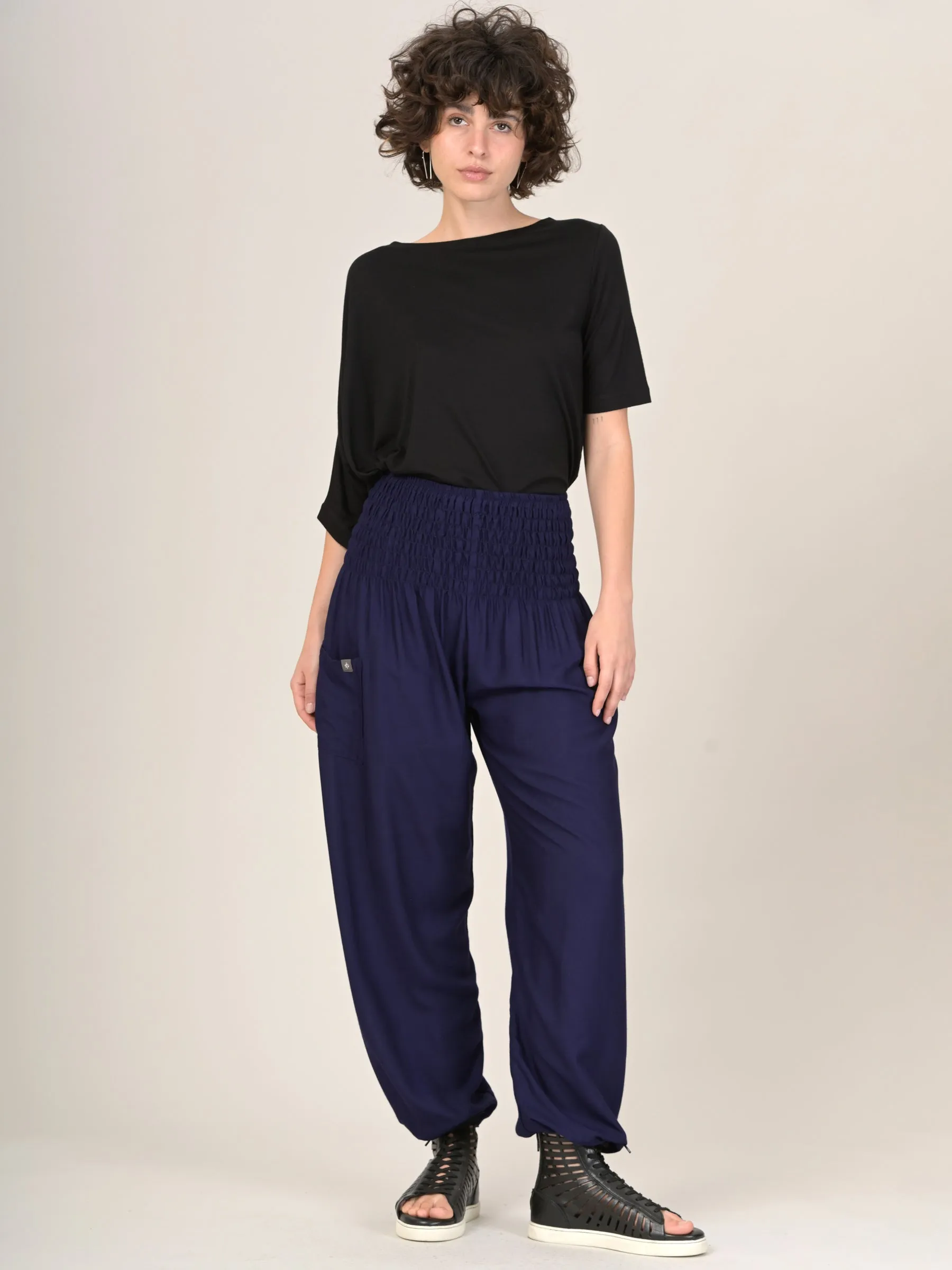 Harem Pants Original -  Plain Colour High Crotch - Superior Rayon Fabric