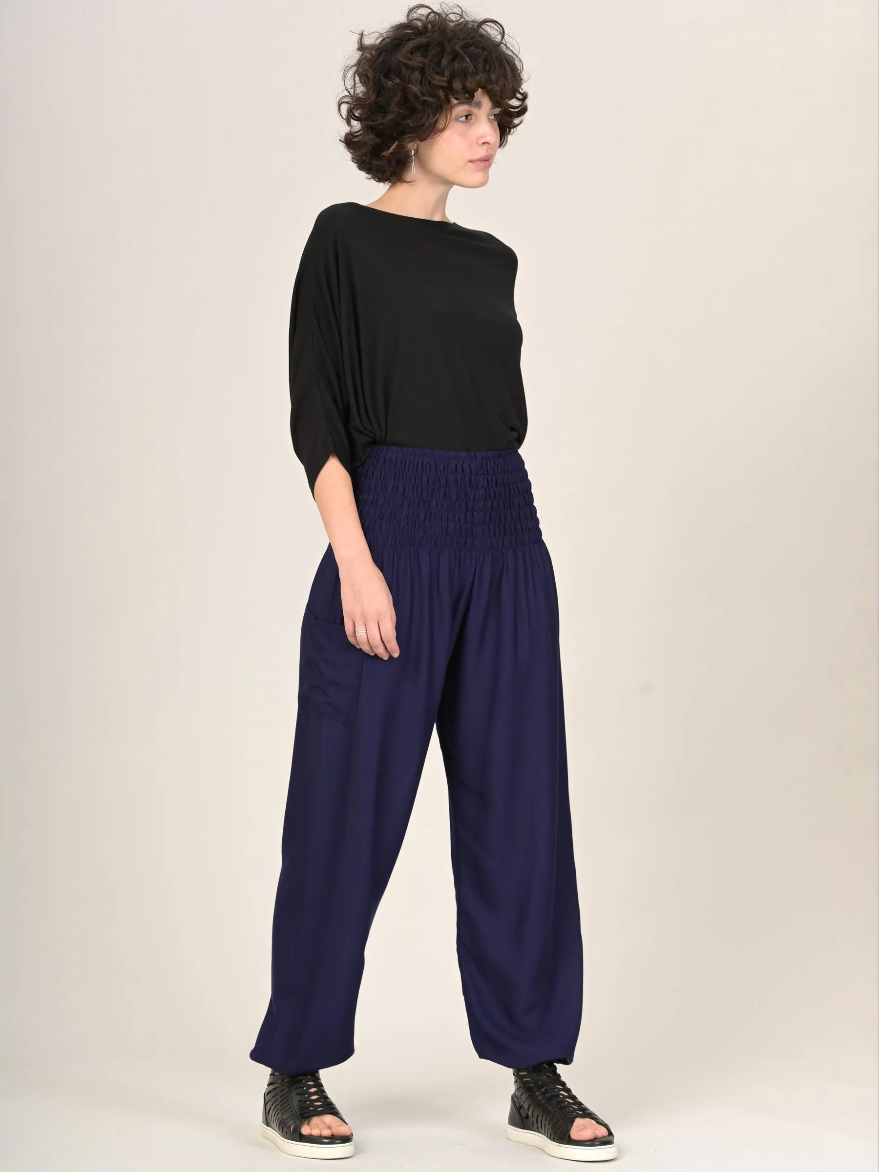 Harem Pants Original -  Plain Colour High Crotch - Superior Rayon Fabric