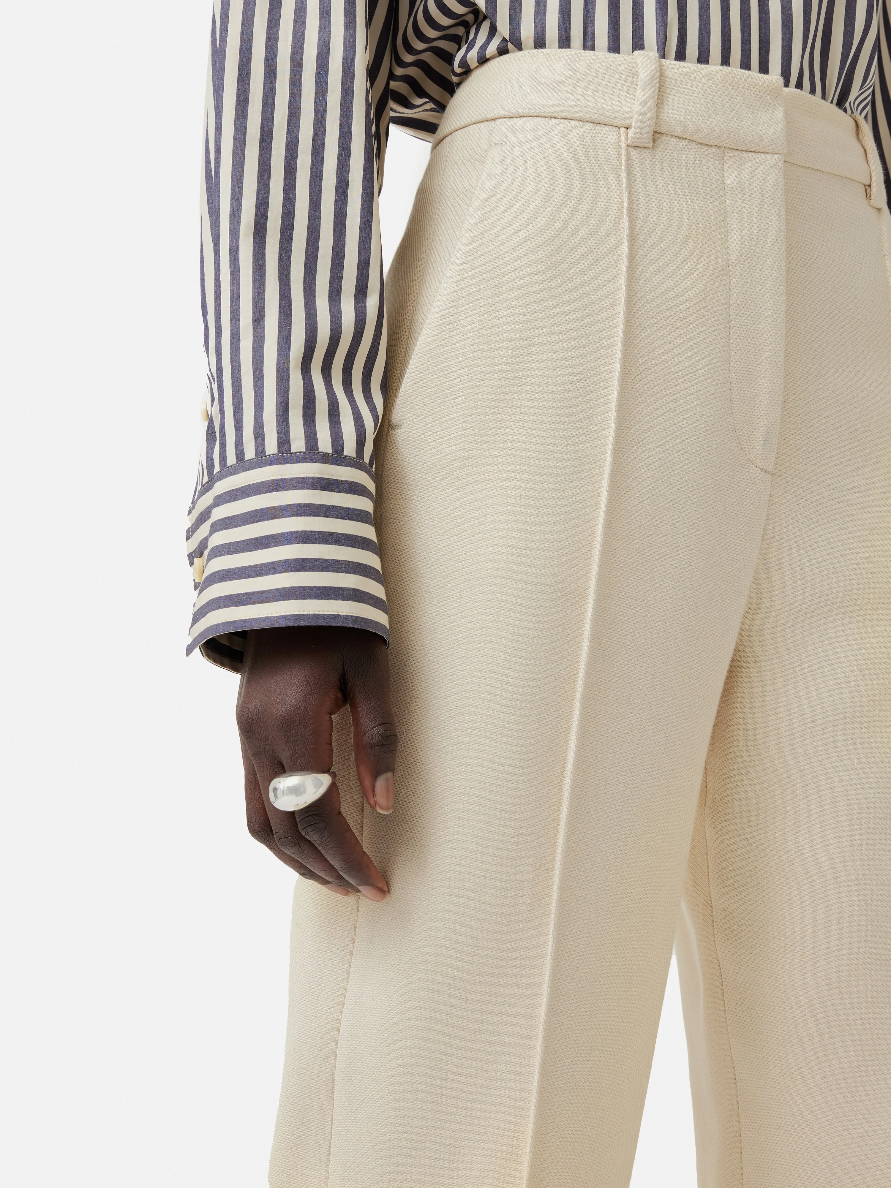 Harley Turn Up Trouser | Cream