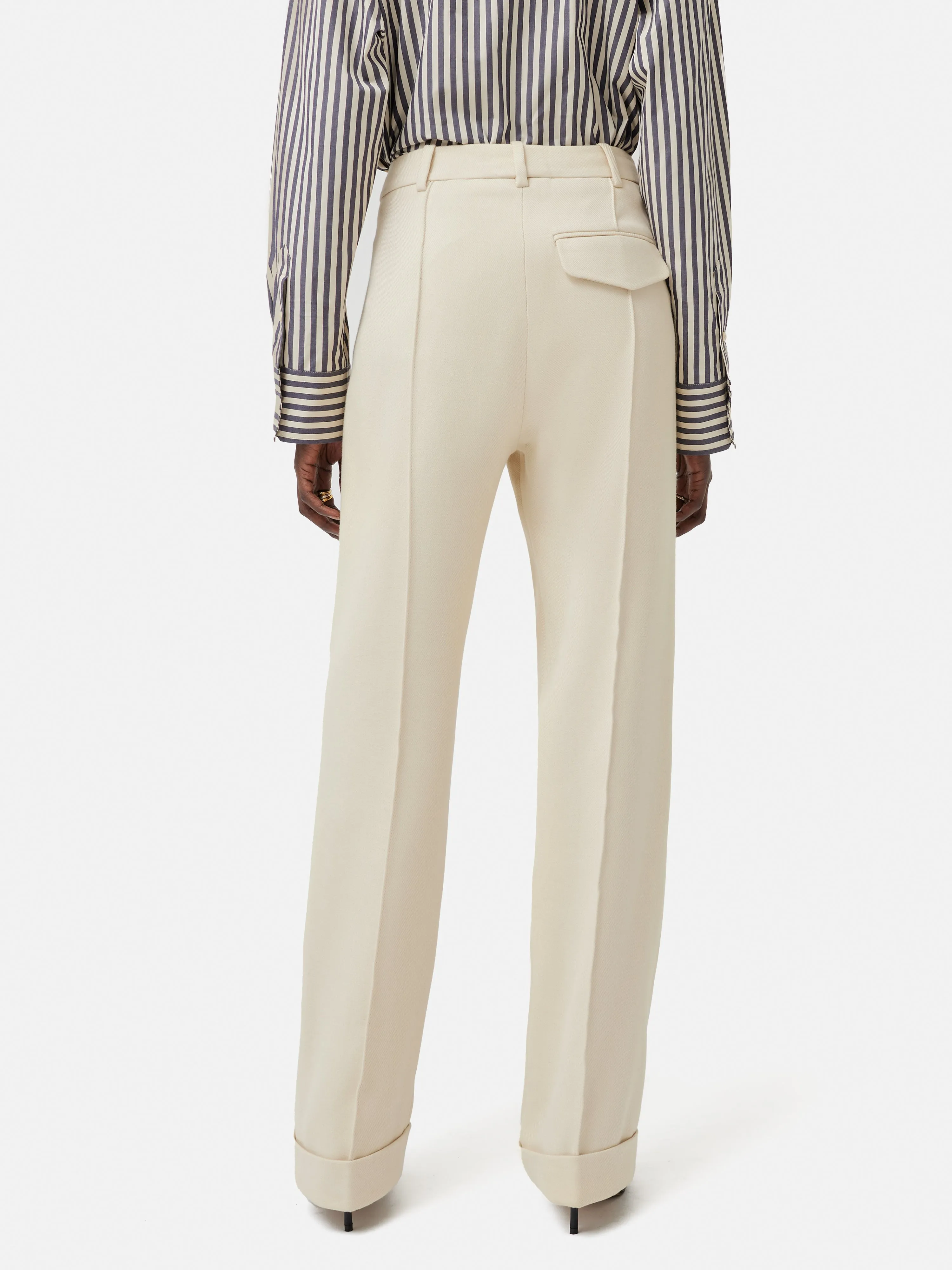 Harley Turn Up Trouser | Cream