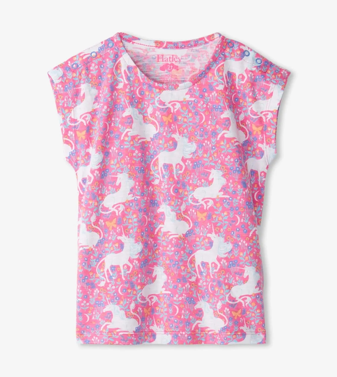 Hatley Baby Girls Floral Unicorn Tee