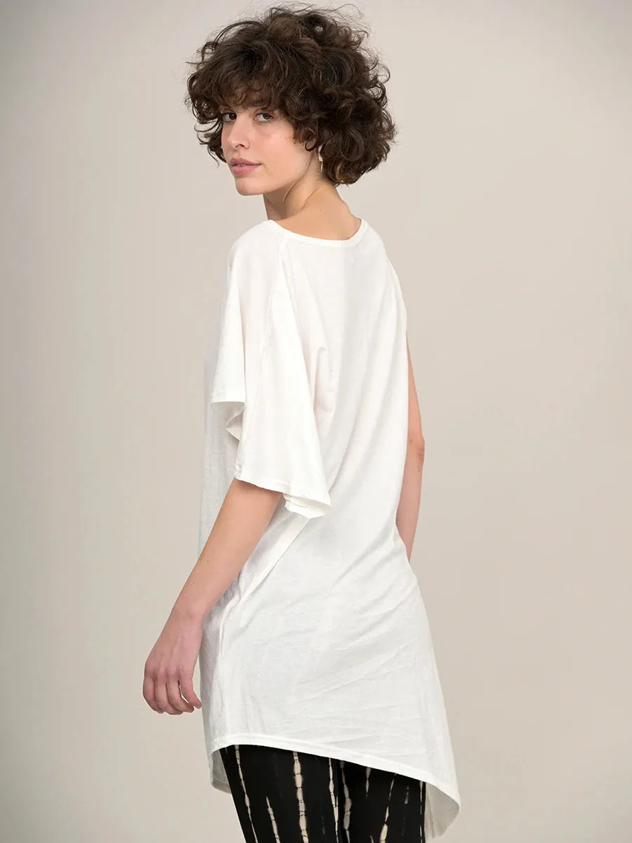 Hemp Organic Cotton Asymmetric T-Shirt - Long