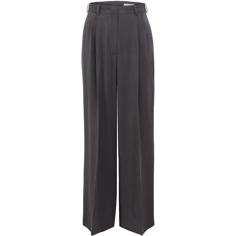 HIGH WAISTED TENCEL PANTS IN GREY