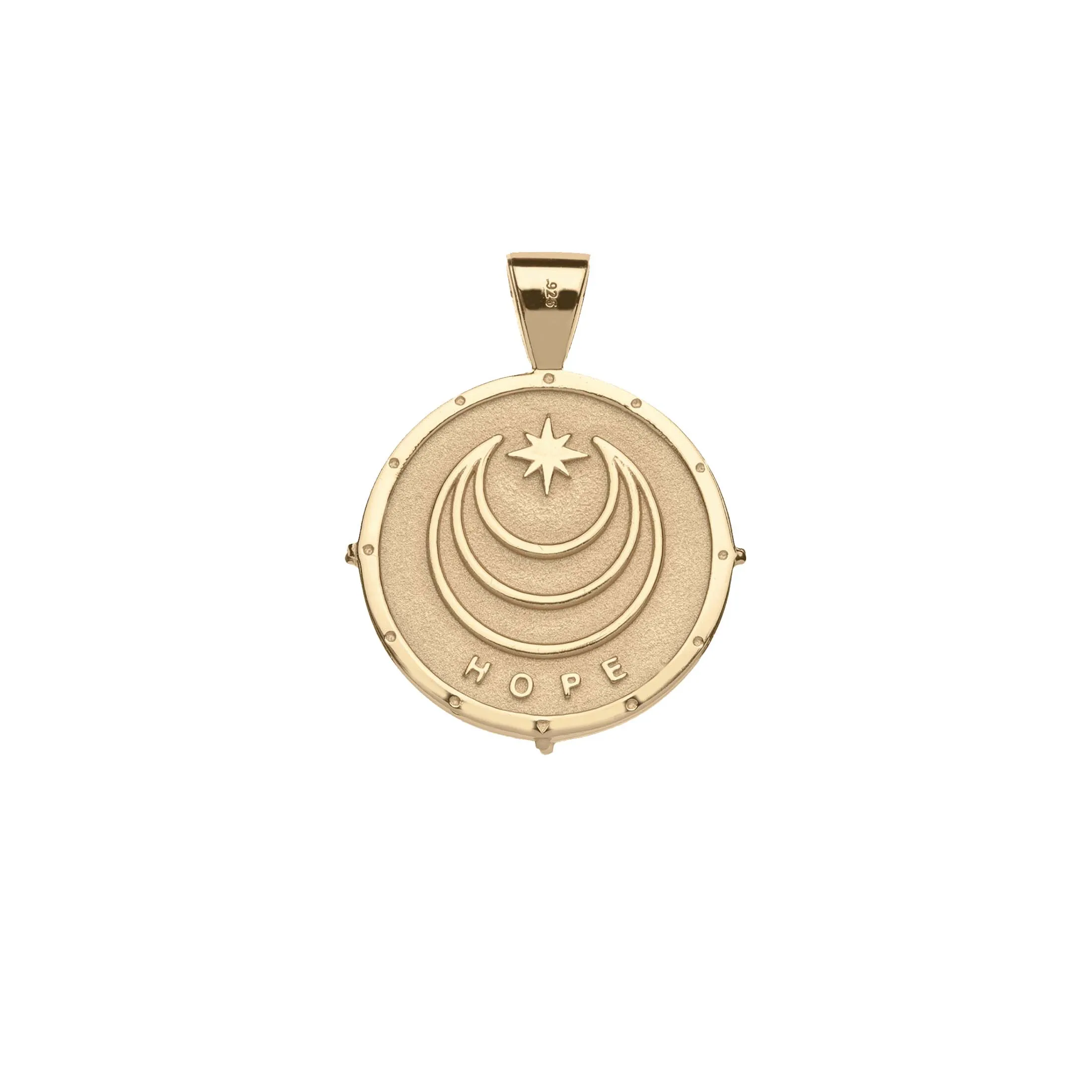 HOPE JW Small Pendant Coin in Solid Gold