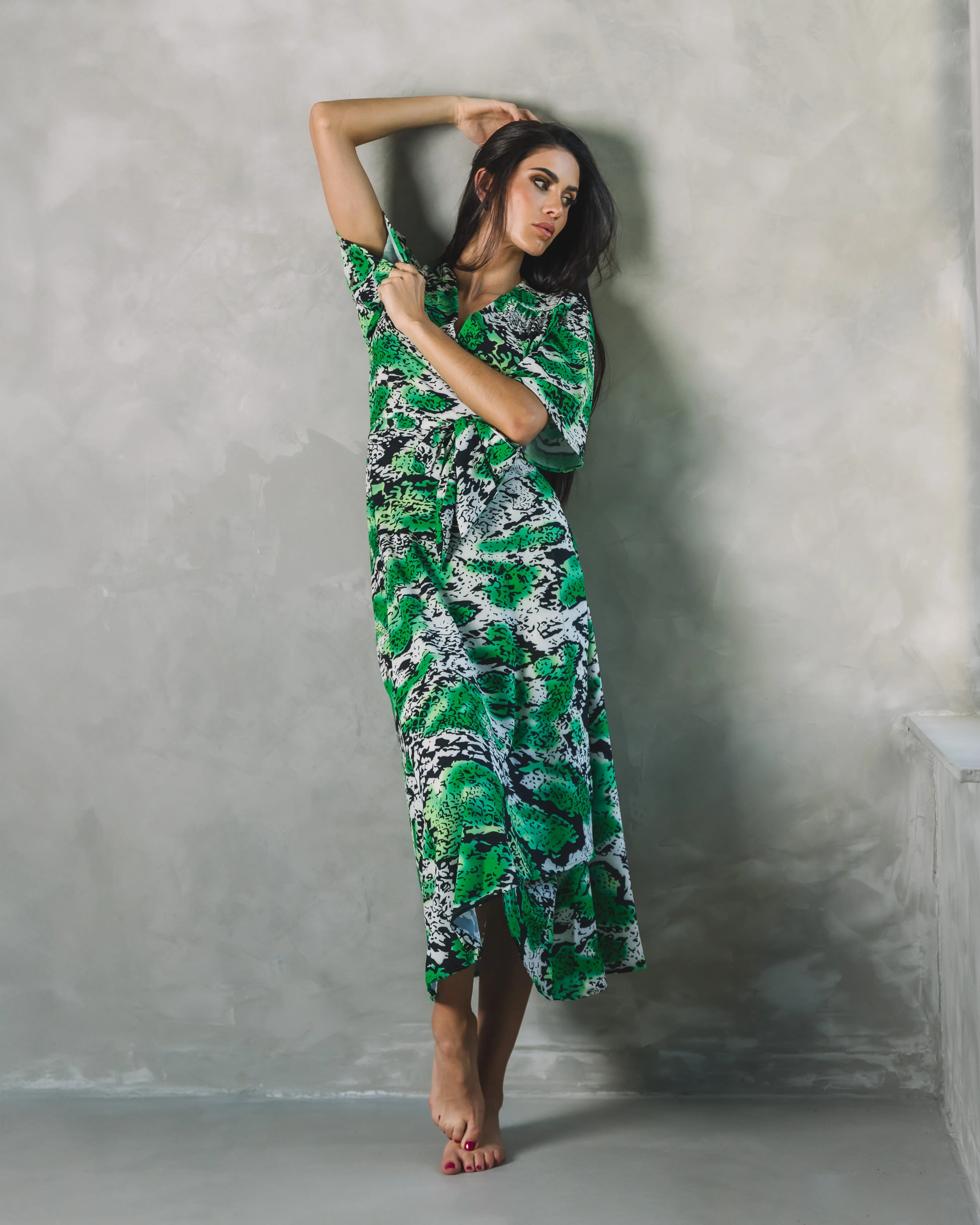 Ivy Wrap Green Snake Print