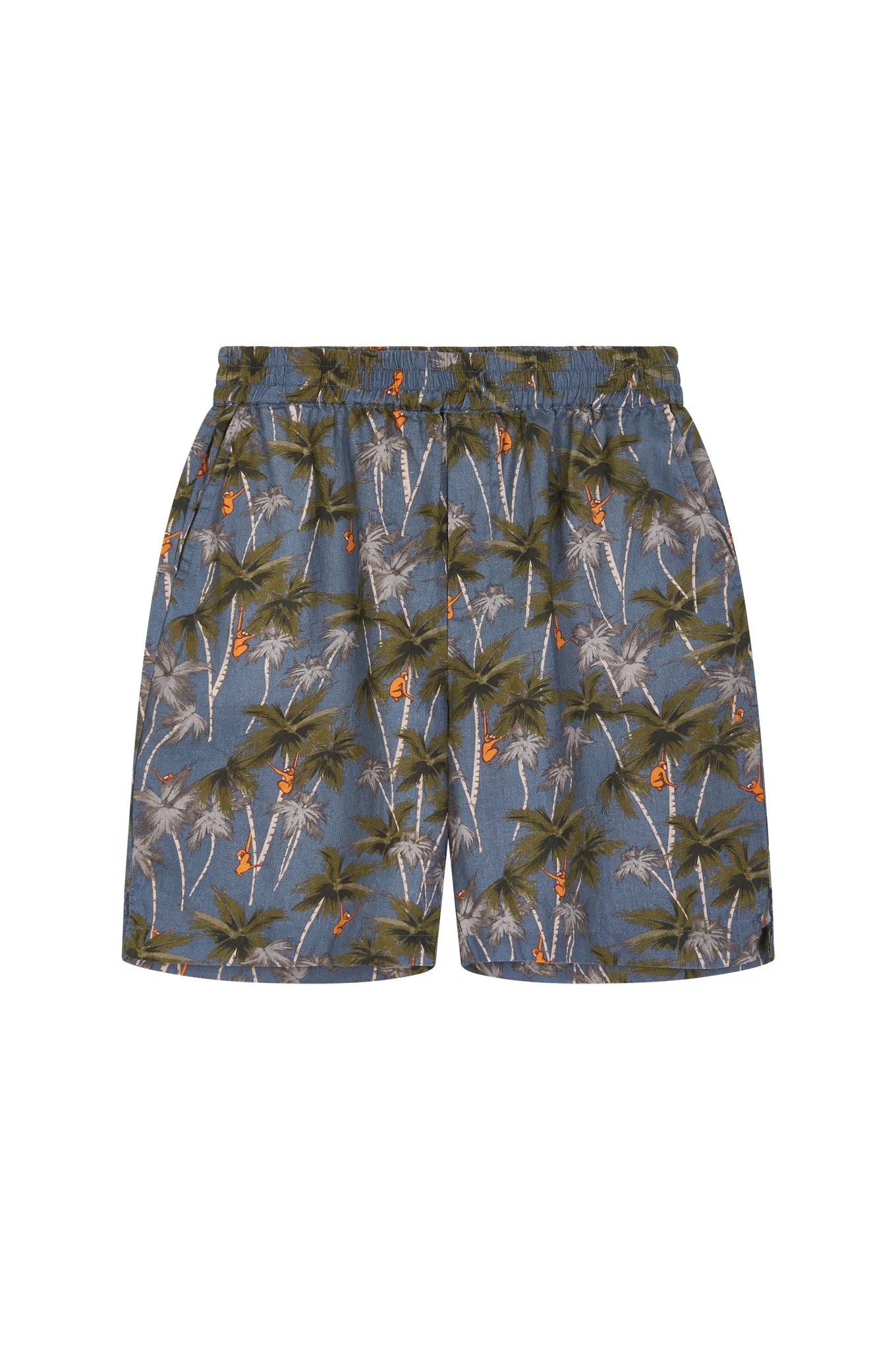 JERRY- Organic Linen Shorts China Blue