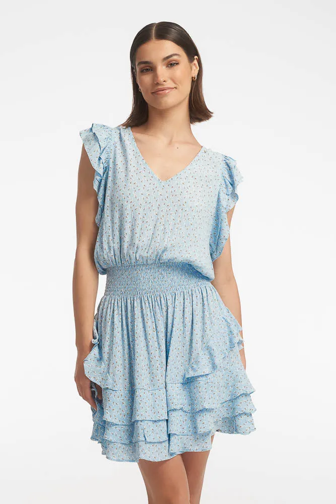 Judith  Mini Dress / Sky Blossom