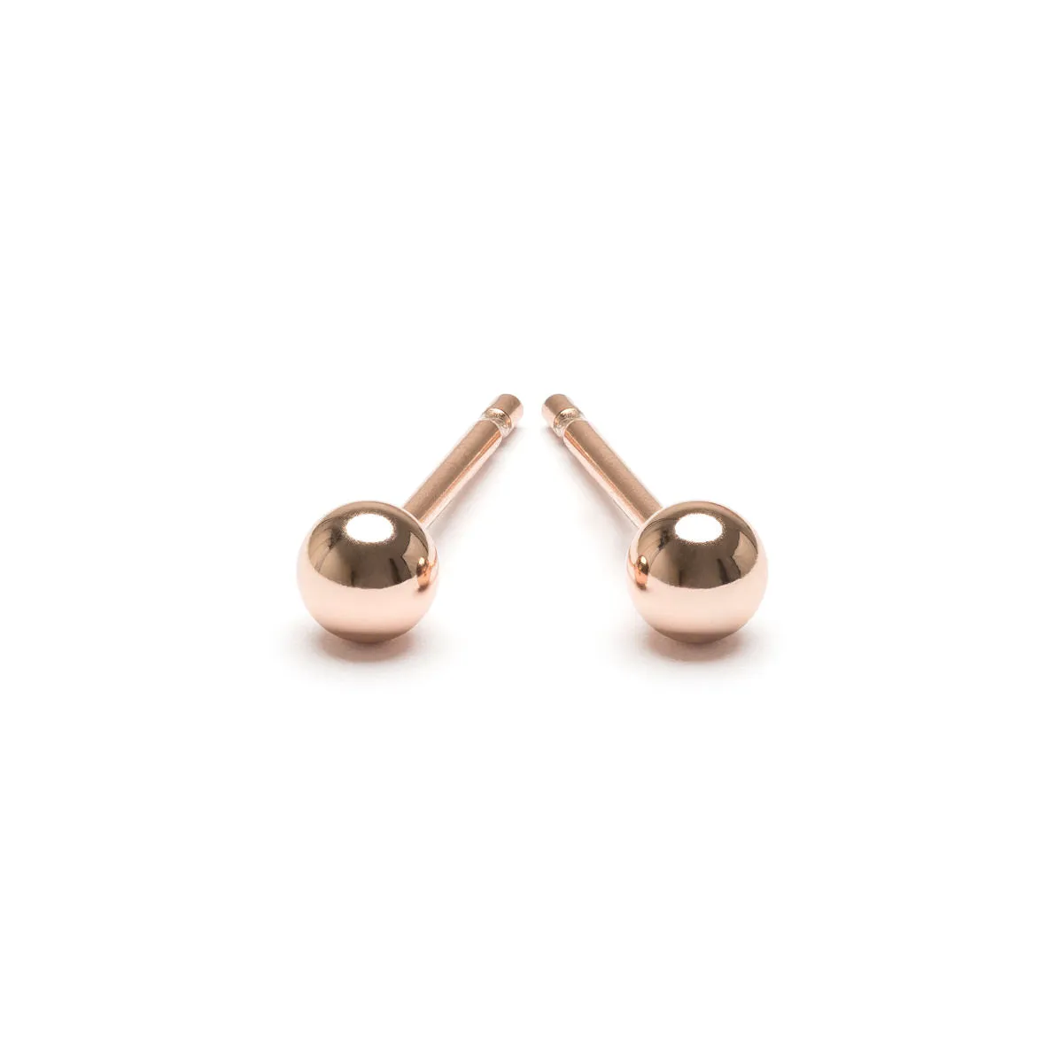 Mini Ball Stud Earrings Rose Gold Plated