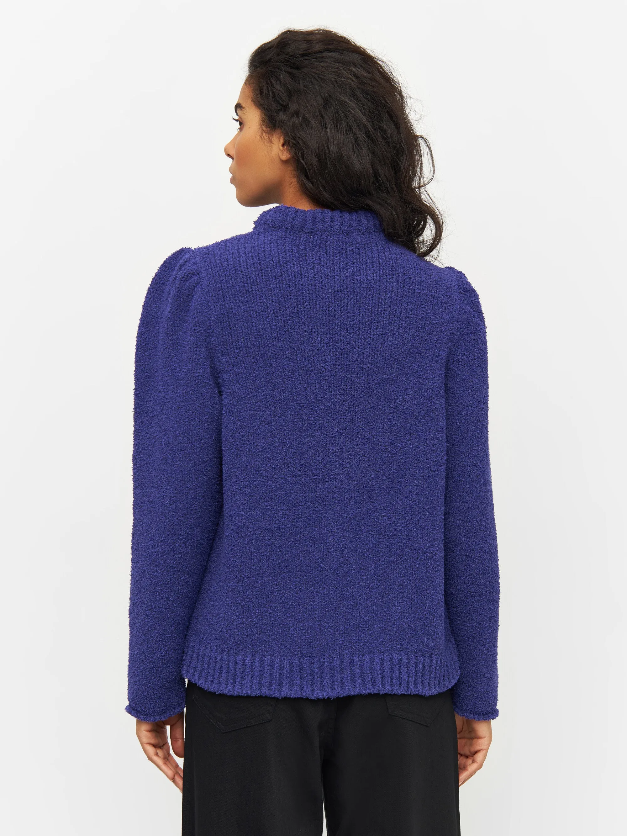 Mouline puff sleeve crew neck - Deep Purple