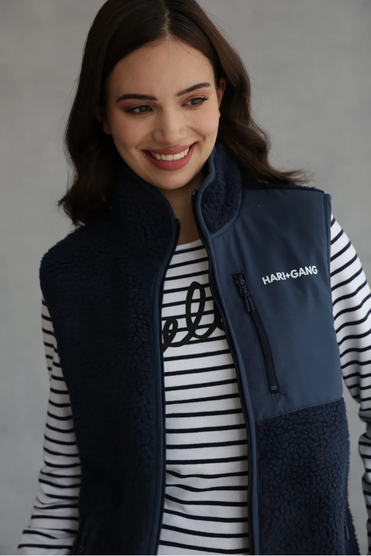 Navy Sherpa Gilet