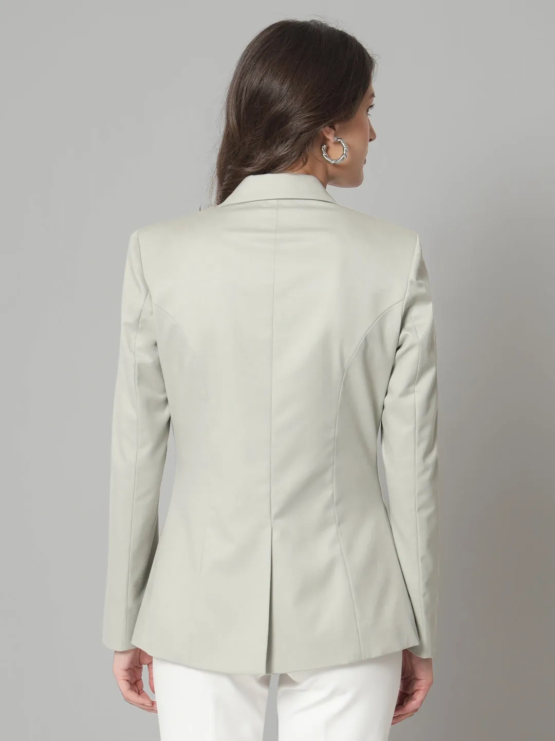 Notched Collar Blazer- Sage Green