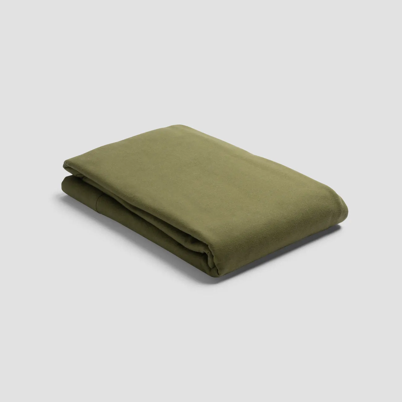 Olive Green Brushed Cotton Flat Sheet