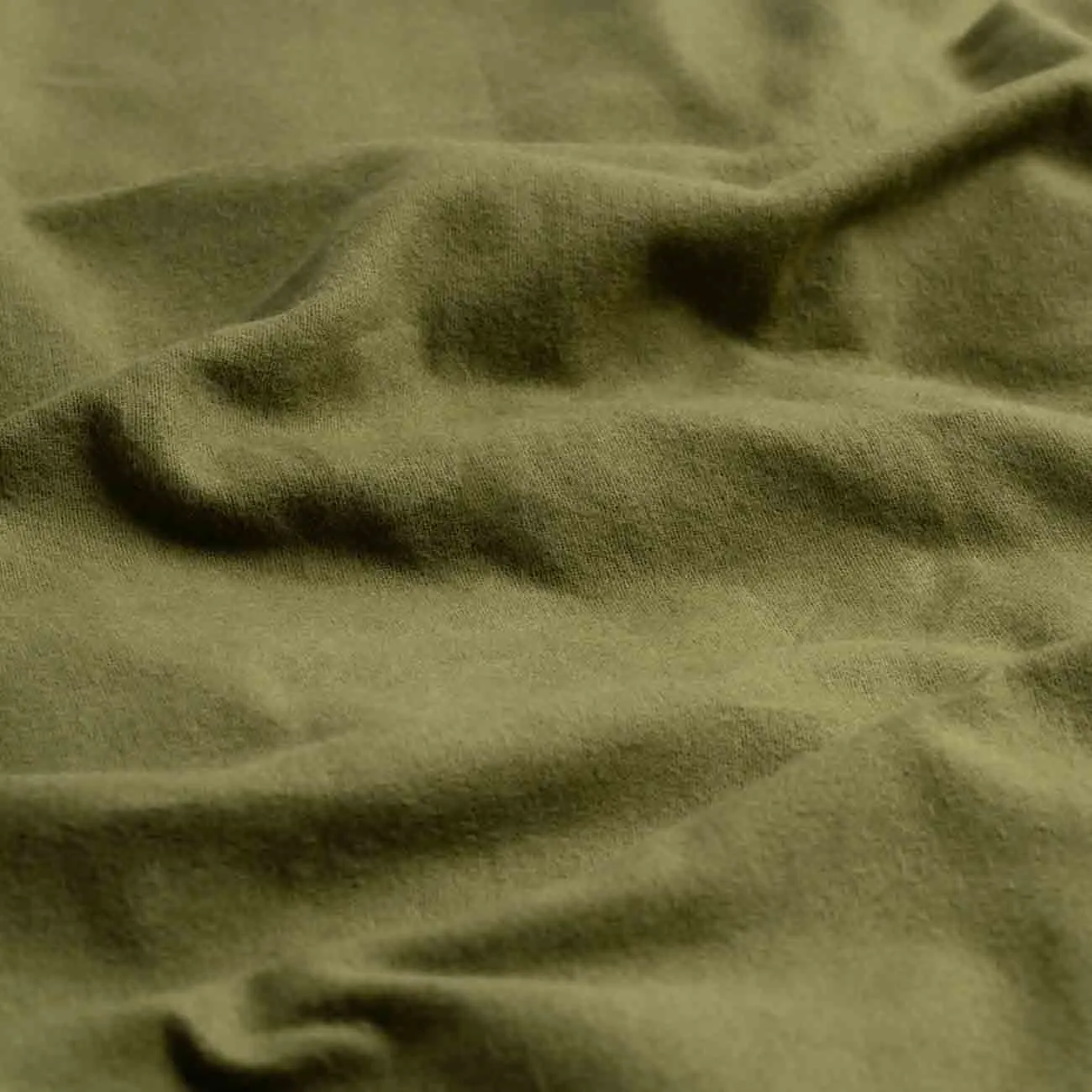 Olive Green Brushed Cotton Flat Sheet