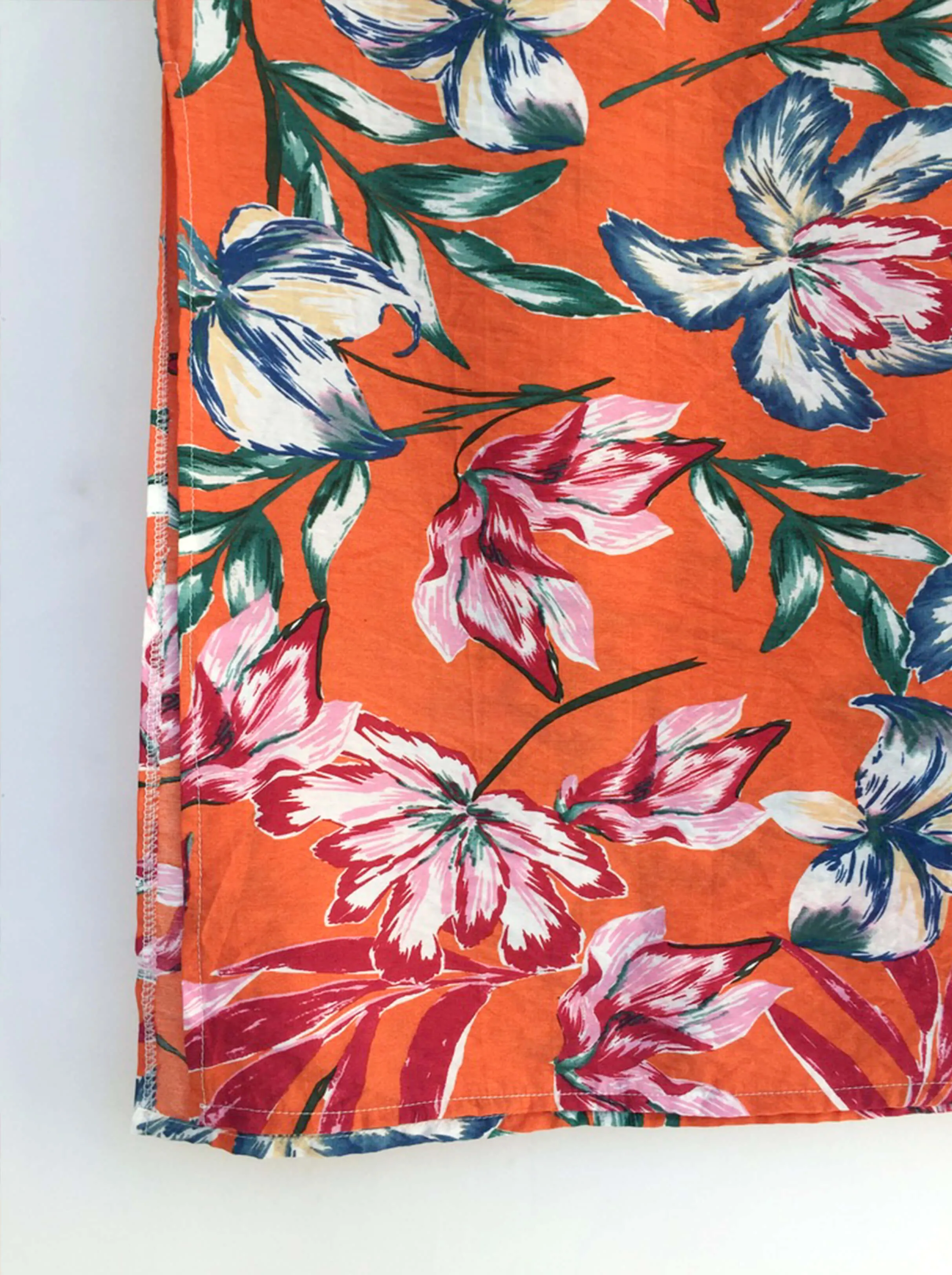 Orange Floral Print Kaftan Dress