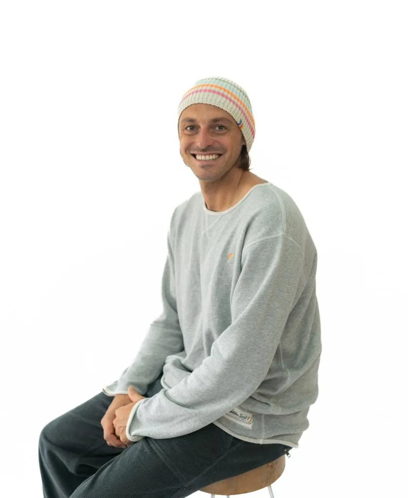 Organic Cotton Beanie Thin Stripe | Oatmeal