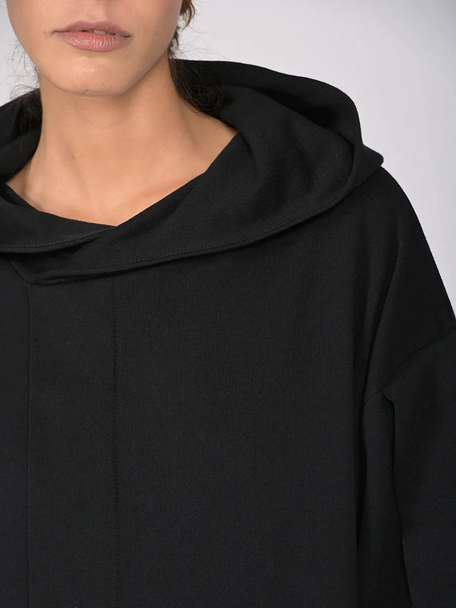 Organic Cotton Front Pleat Hoodie